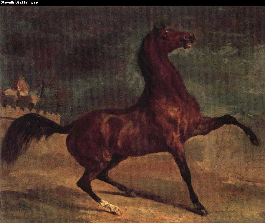 Alfred Dehodencq Horse in a landscape